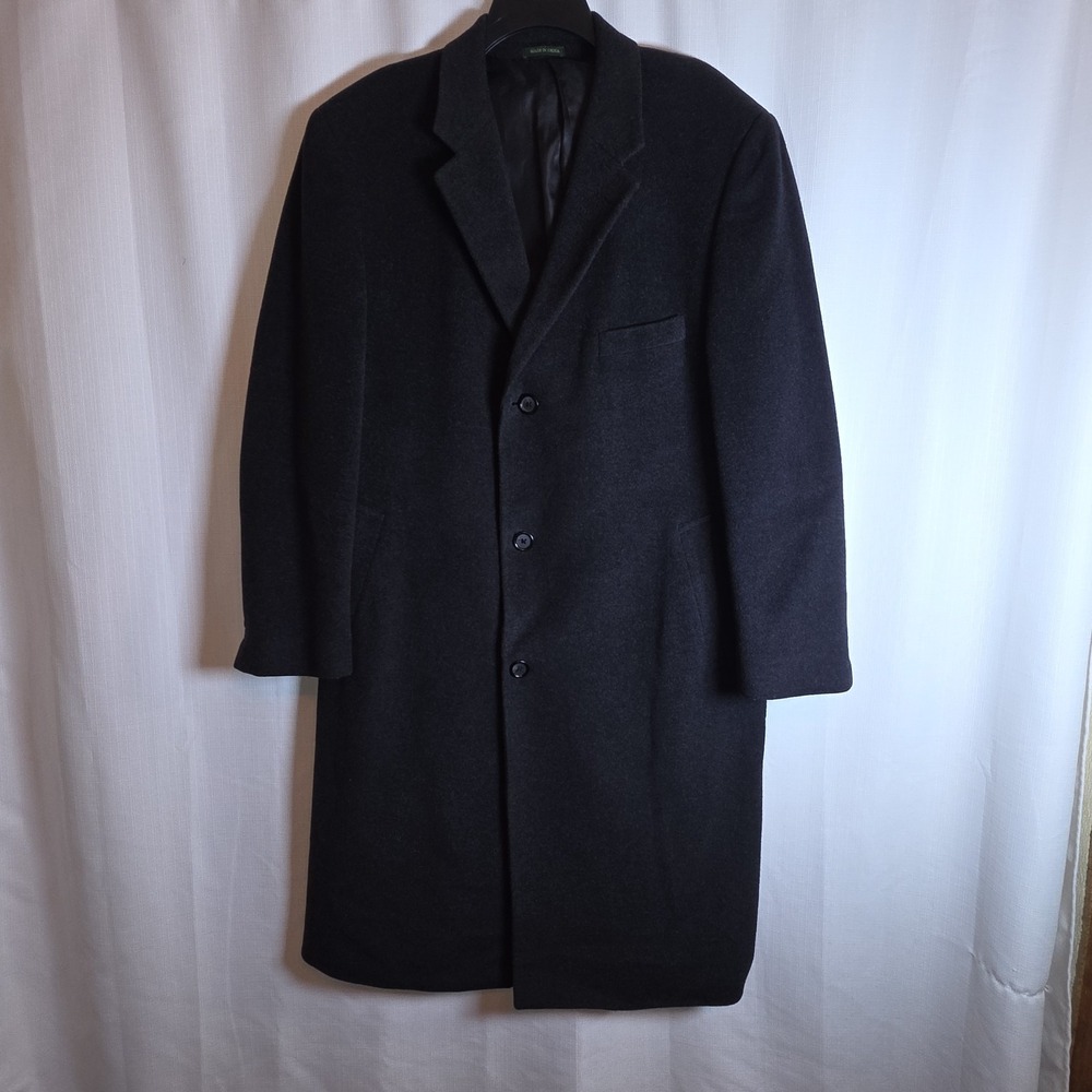 Vintage Lauren Ralph Lauren Cashmere Wool Blend Overcoat Top Coat men's 44 R